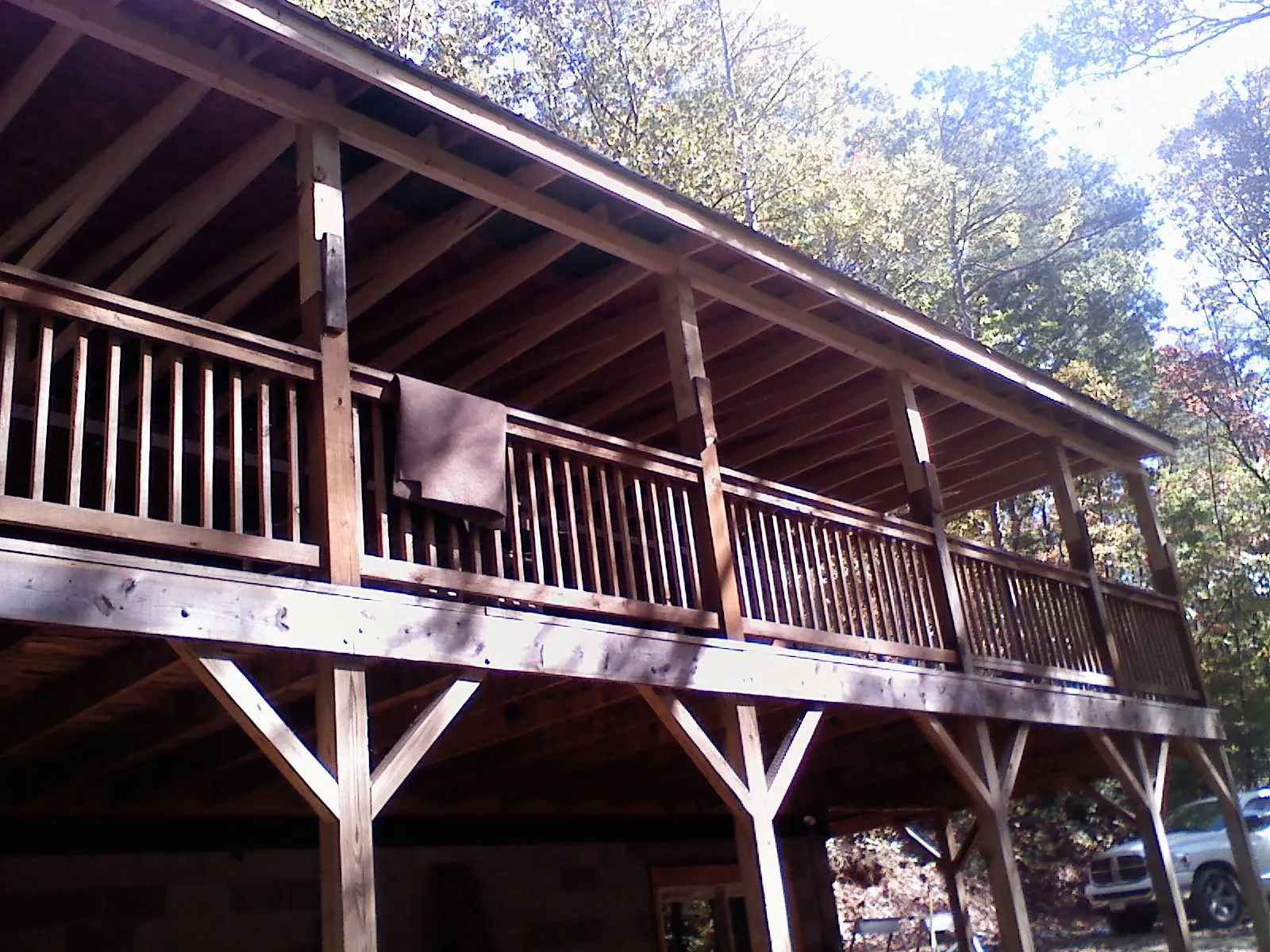 Timber framing under a new elevated porch and deck — Roof Leak Repair in Northford by Roofing Brothers